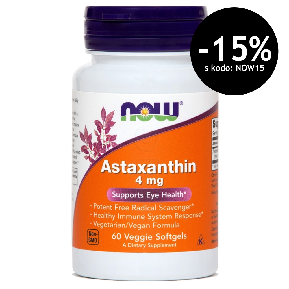 Astaksantin NOW, kapsule (60 kapsul)